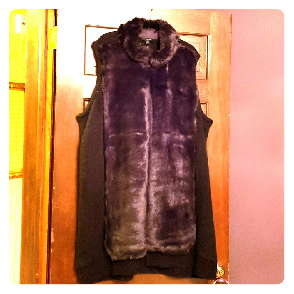 Faux Fur front sweater vest